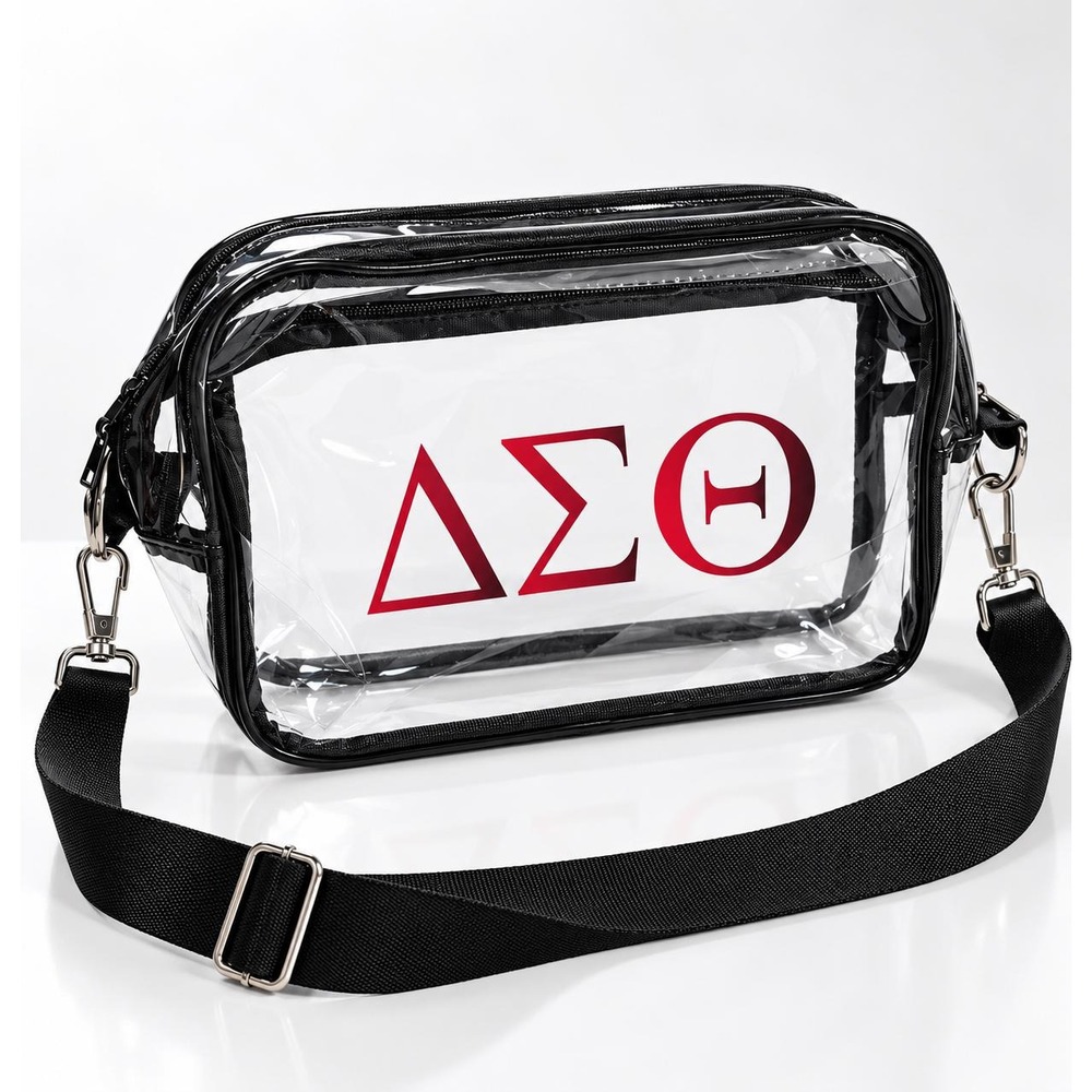 Delta Sigma Theta Clear Crossbody Bag Red Greek Letter Sorority Gift